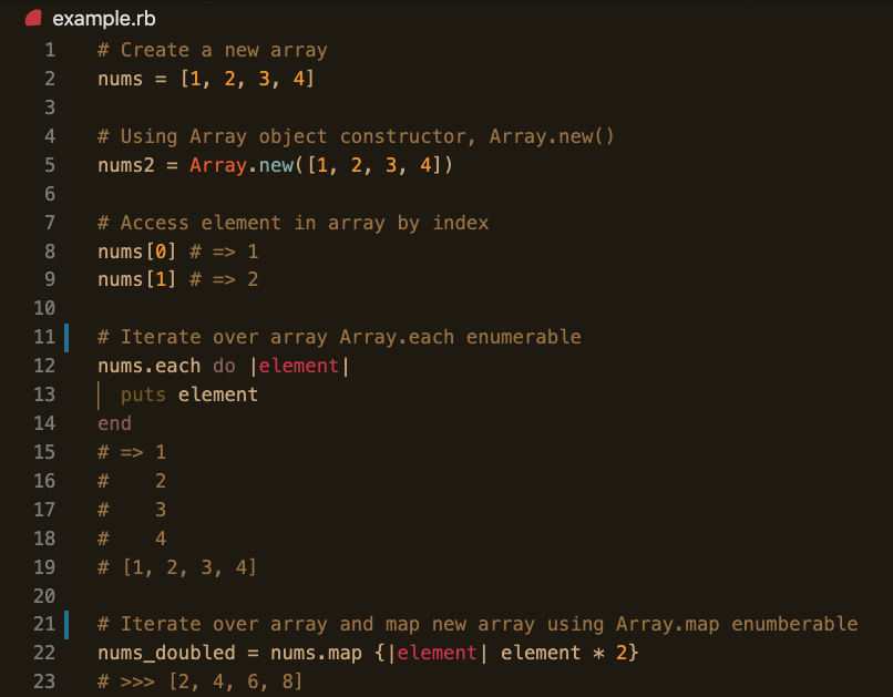 Arrays in Ruby