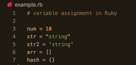 variable assignment in ruby